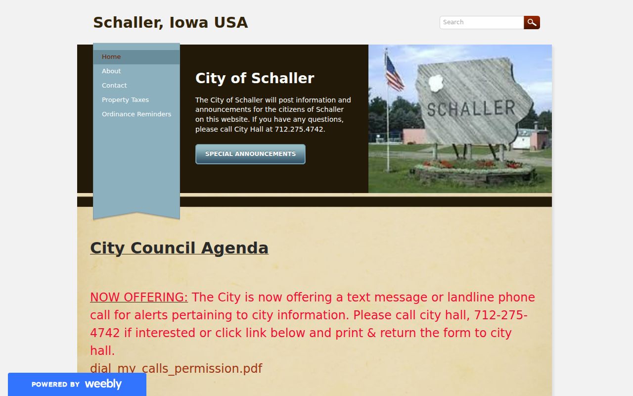 Schaller warrant records official city source